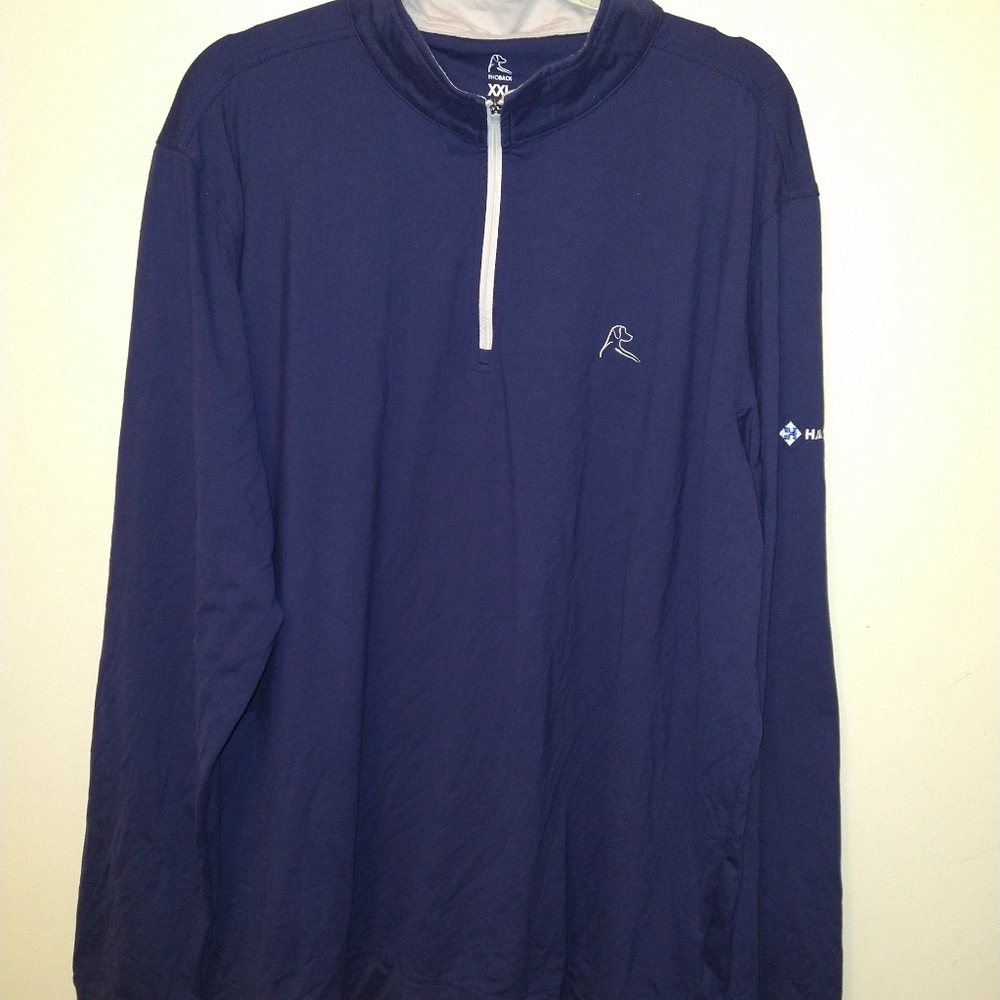 Rhoback Blue Quarter Zip Performance Pullover Men's sz XXL Haskell Logo. - Picture 1 of 8